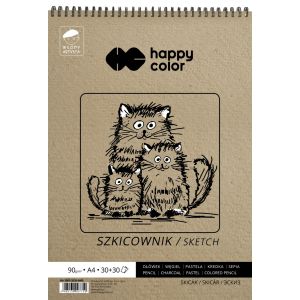 Szkicownik na spirali Happy Color Młody Artysta A4/60/80-90g
