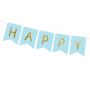 Baner Happy Birthday, 15 x 175 cm, jasny niebieski - 3