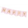 Baner Happy Birthday, 15 x 175 cm, jasny różowy - 3