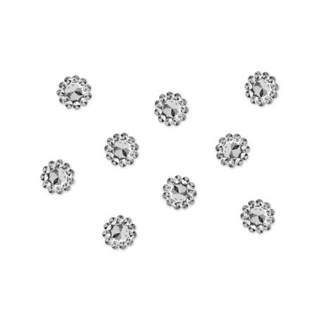 Aplikacje PartyDeco Kwiatek srebrny 10mm, 50szt