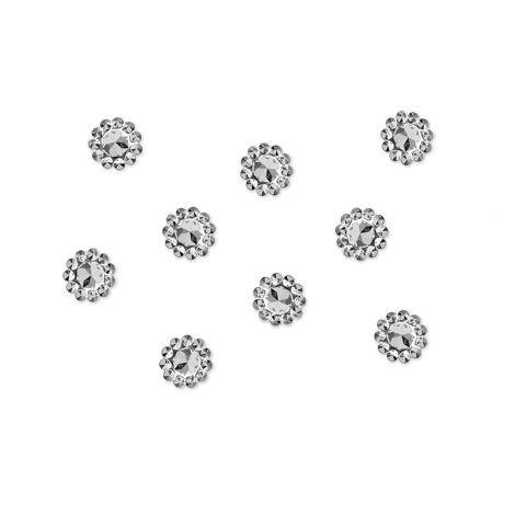 Aplikacje PartyDeco Kwiatek srebrny 10mm, 50szt - 2