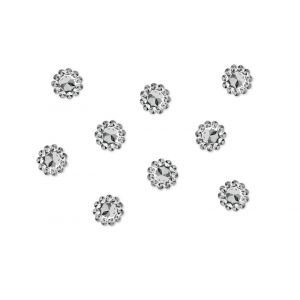 Aplikacje PartyDeco Kwiatek srebrny 10mm, 50szt