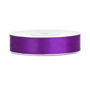 Tasiemka satynowa PartyDeco Purpurowa, 12mm x 25m