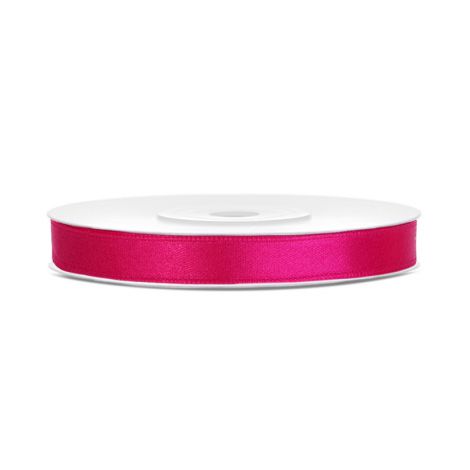 Tasiemka satynowa PartyDeco Różowa ciemna, 6mm x 25m