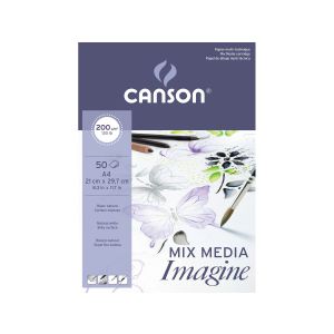 Blok szkicowy Canson Mix Media Imagine A4/50/200g biały