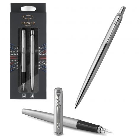 Zestaw Parker Jotter Duo CT London Discovery, Pióro wieczne + Długopis, Stainless Steel - 2
