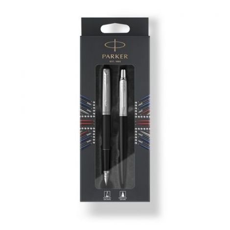 Zestaw Parker Jotter Duo FB+BP, Pióro wieczne + Długopis, Czarne