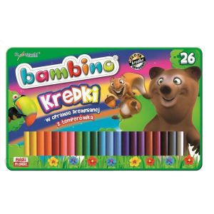 Kredki ołówkowe Bambino, 26 kolorów + temperówka