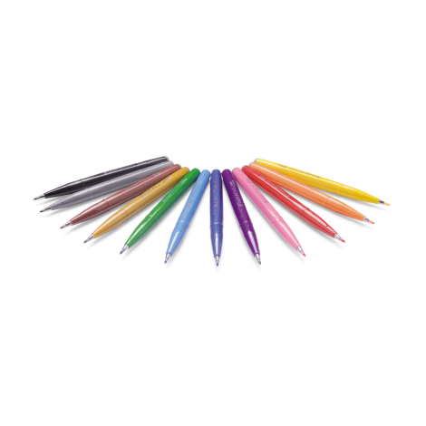 Zestaw pisaków pędzelkowych Pentel Sign Pen Brush do nauki kaligrafii - 2