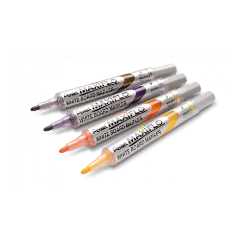 Zestaw 4 markerów do tablic Pentel Maxiflo z tłoczkiem - cienka końcówka - 2