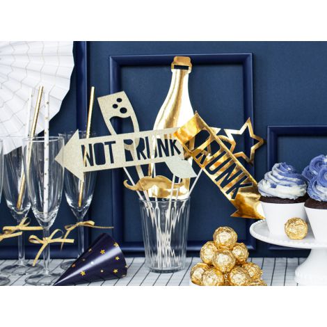 Gadżety do zdjęć Let's Celebrate, mix wzorów, złote, 8 sztuk - 2