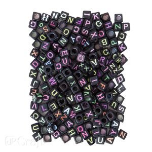 Koraliki dpCraft Alfabet Literki Neon, 124szt