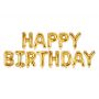 Balon foliowy Happy Birthday, 340x35cm, złoty - 2