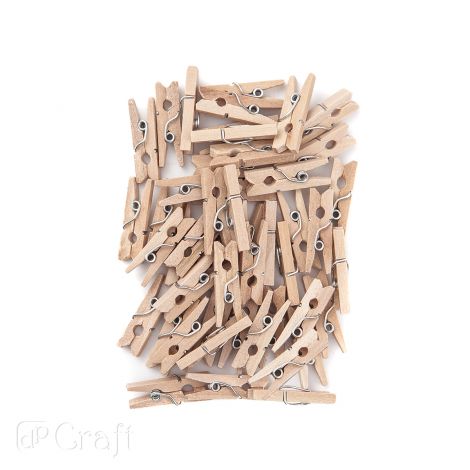Klamerki drewniane dpCraft 25mm Naturalne, 40szt