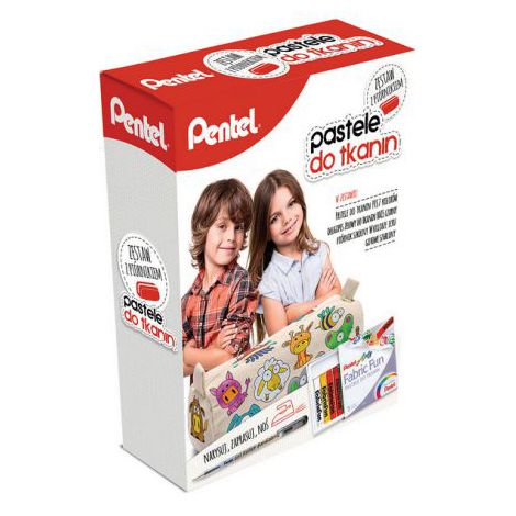 Pastele do tkanin Pentel Zestaw z piórnikiem, 7 kolorów
