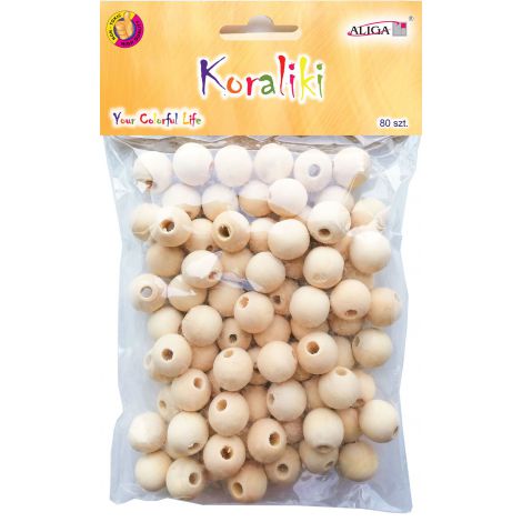Koraliki drewniane Aliga 80szt
