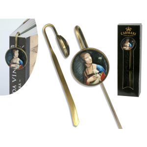 Zakładka do książki z oczkiem Carmani L. Da Vinci, Dama z łasiczką
