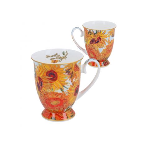 Komplet dwóch kubków w sercu Carmani 280ml - V. van Gogh, Słoneczniki - 2