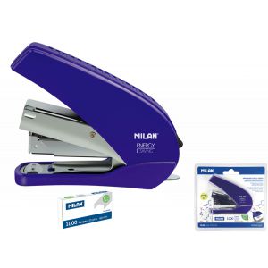 Zszywacz Milan Acid Energy Saving 9cm, 20 kartek, niebieski