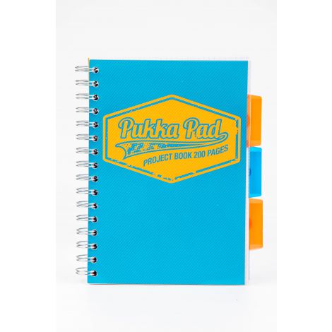 Kołozeszyt Pukka Pad Project Book Neon A5/100/80g kratka, niebieski - 2