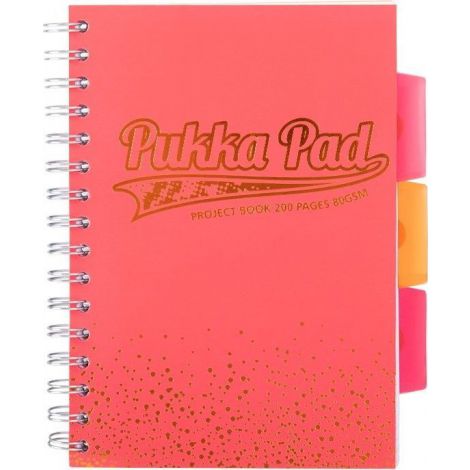 Kołozeszyt Pukka Pad Project Book Blush A5/100/80g kratka, koralowy