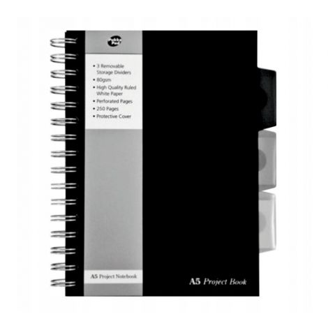 Kołozeszyt Pukka Pad Project Book Black A5/125/80g kratka, czarny