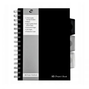 Kołozeszyt Pukka Pad Project Book Black A5/125/80g kratka, czarny