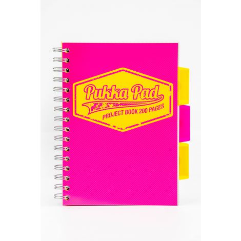 Kołozeszyt Pukka Pad Project Book Neon A5/100/80g kratka, różowy - 2