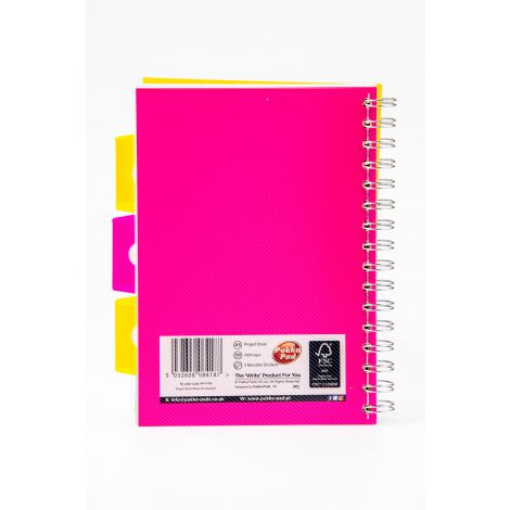 Kołozeszyt Pukka Pad Project Book Neon A5/100/80g kratka, różowy - 3