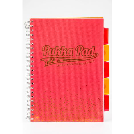 Kołozeszyt Pukka Pad Project Book Blush A4/100/80g kratka, koralowy