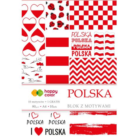 Blok z motywami Happy Color Polska A4/10/80g