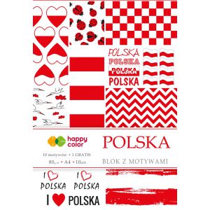 Blok z motywami Happy Color Polska A4/10/80g