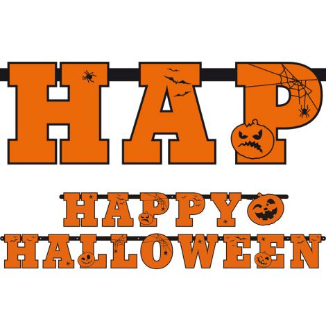 Baner Happy Halloween, 13 x 210cm, pomarańczowy - 5