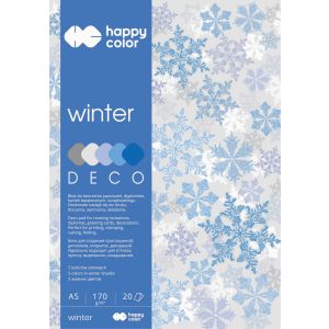 Blok Happy Color Deco Winter A5/20/170g 5 kolorów