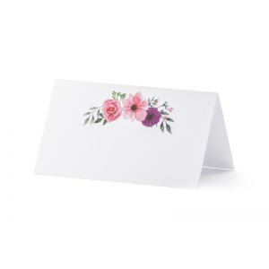 Wizytówki na stół PartyDeco Kwiaty, 9.5x5.5cm, 25szt