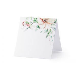Wizytówki na stół PartyDeco Kwiaty, 7x7.5cm, 25szt