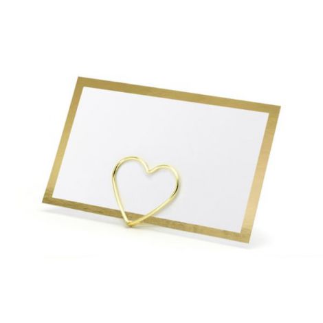 Wizytówki na stół PartyDeco Ramka złote, 9.5x5.5cm, 10szt
