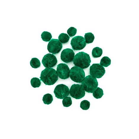 Pompony akrylowe dpCraft 24szt, Zielone ciemne