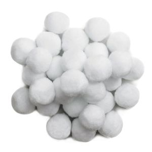 Pompony poliestrowe dpCraft 5cm Białe, 30szt