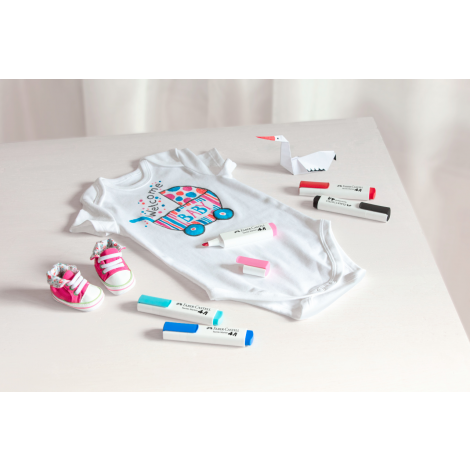 Markery do tkanin Faber-Castell zestaw Baby Shower, 5 kolorów - 3