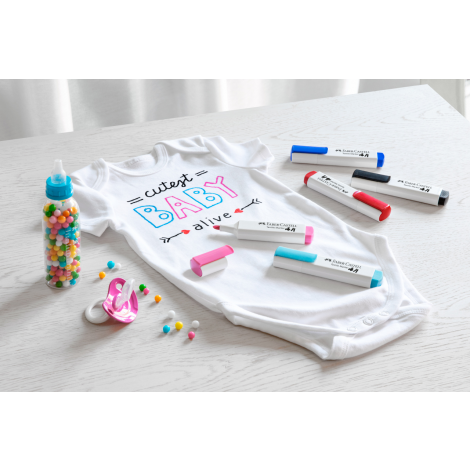 Markery do tkanin Faber-Castell zestaw Baby Shower, 5 kolorów - 6