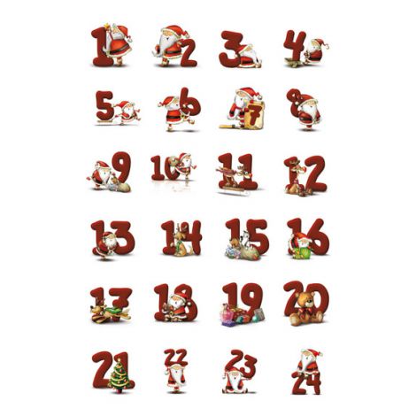 Naklejka Cyferki adwentowe 1 - 24