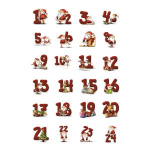 Naklejka Cyferki adwentowe 1 - 24