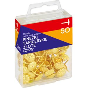 Pinezki Grand tapicerskie złote, 50szt