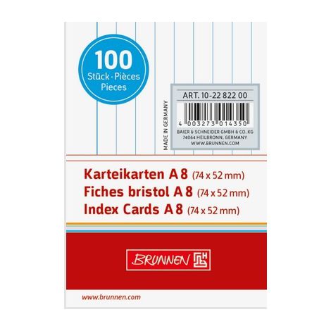 Karta indeksująca Brunnen A8/100 linia, biała