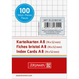 Karta indeksująca Brunnen A8/100 kratka, biała