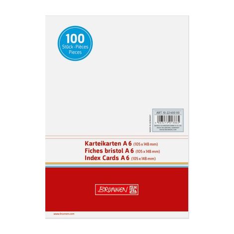 Karta indeksująca Brunnen A6/100 gładka, biała