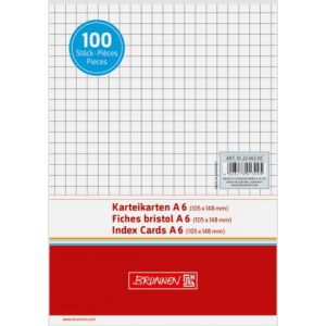 Karta indeksująca Brunnen A6/100 kratka, biała