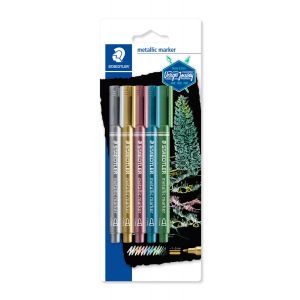 Marker Staedtler Metallic, okrągła końcówka, 5 kolorów