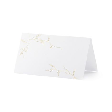 Wizytówki na stół PartyDeco Gałązki złote, 9.5x5.5cm, 10szt